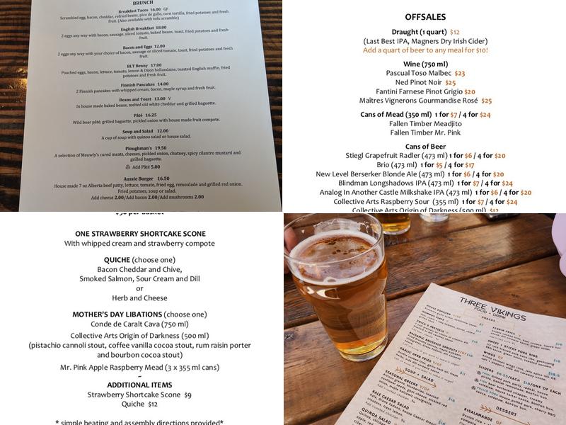 Three Vikings Menu