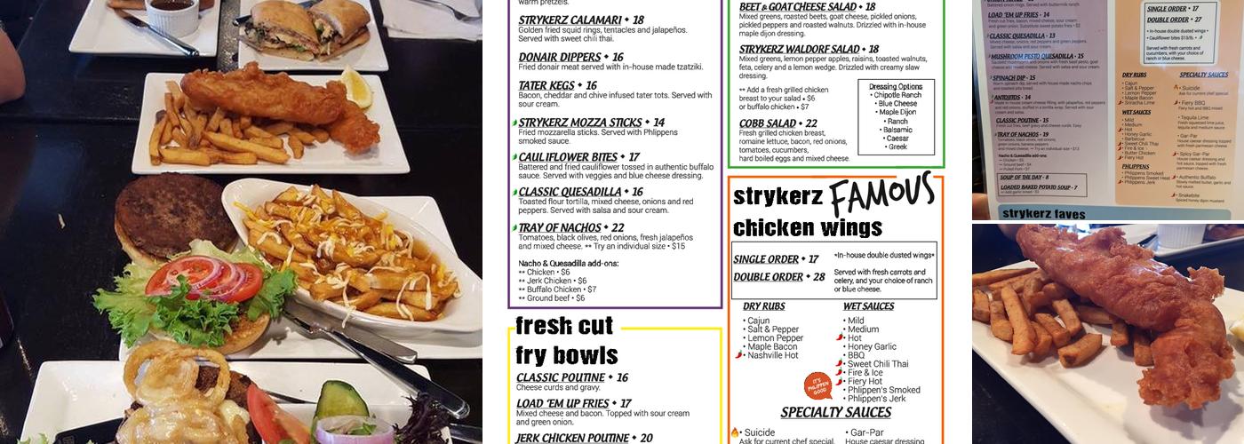 StrykerZ Kitchen and Bar Menu