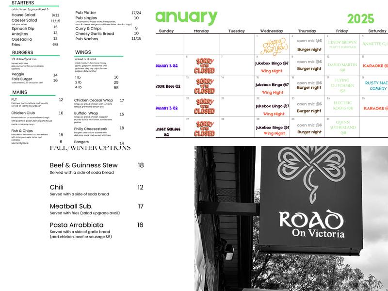 Falls Road Irish Pub Menu