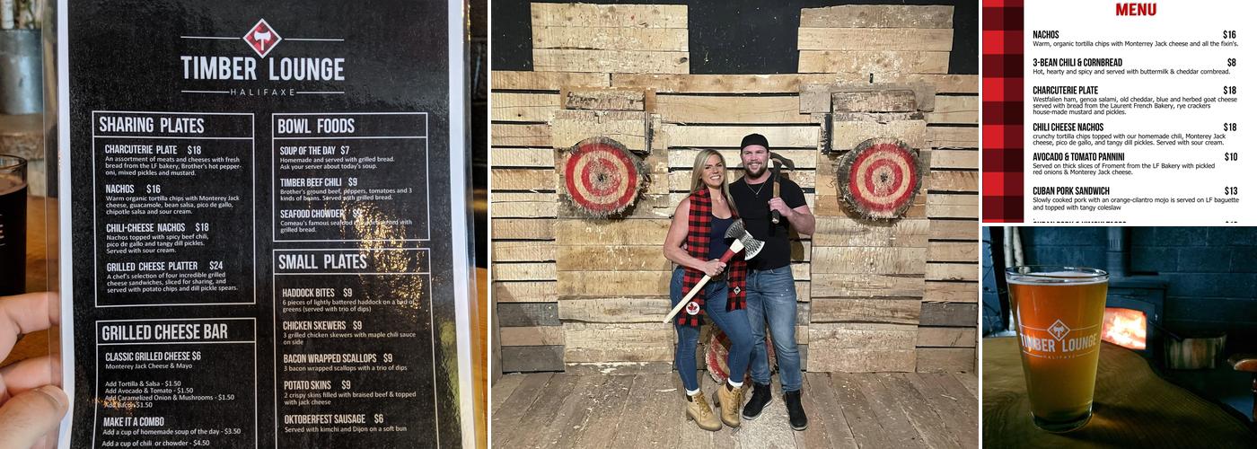 Timber Lounge Axe Throwing Menu