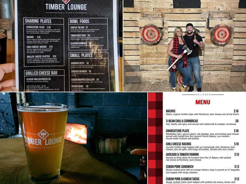 Timber Lounge Axe Throwing Menu