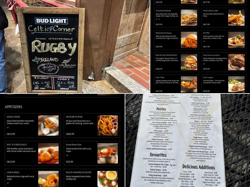 Celtic Corner Public House Menu