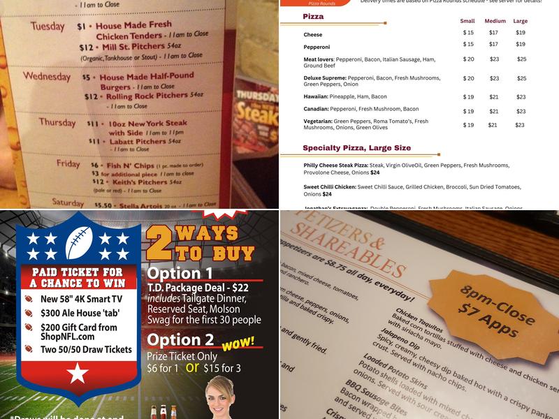 Ale House London Menu