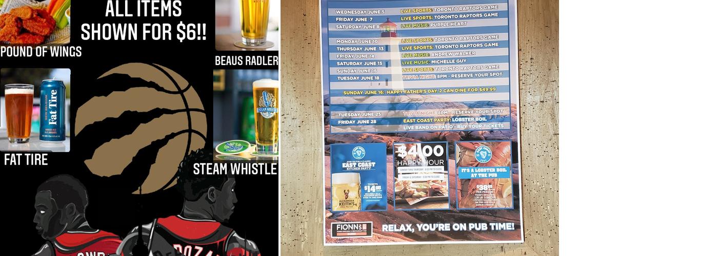 Fionn MacCool's Menu