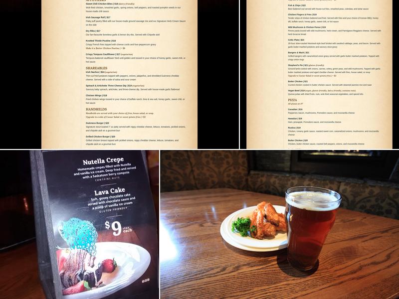 Knotted Thistle Pub Menu