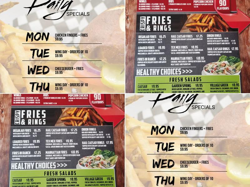Mainliner Pub Menu