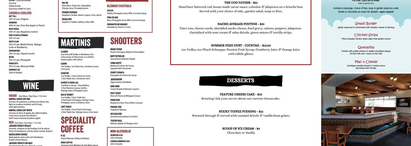 MVP Pub and Family Restaurant Menu