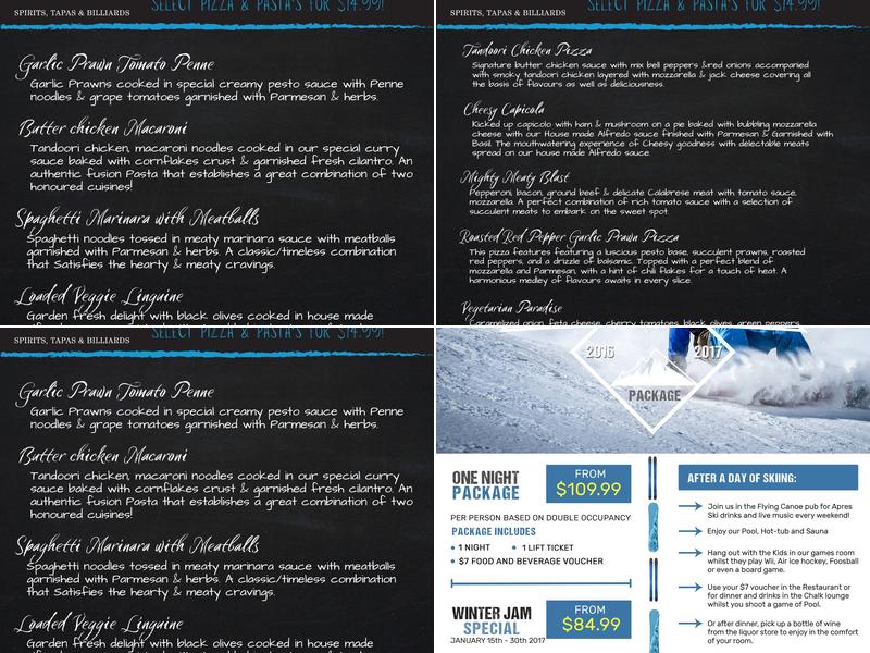 CHALK Spirits ~ Tapas ~ Billiards Menu