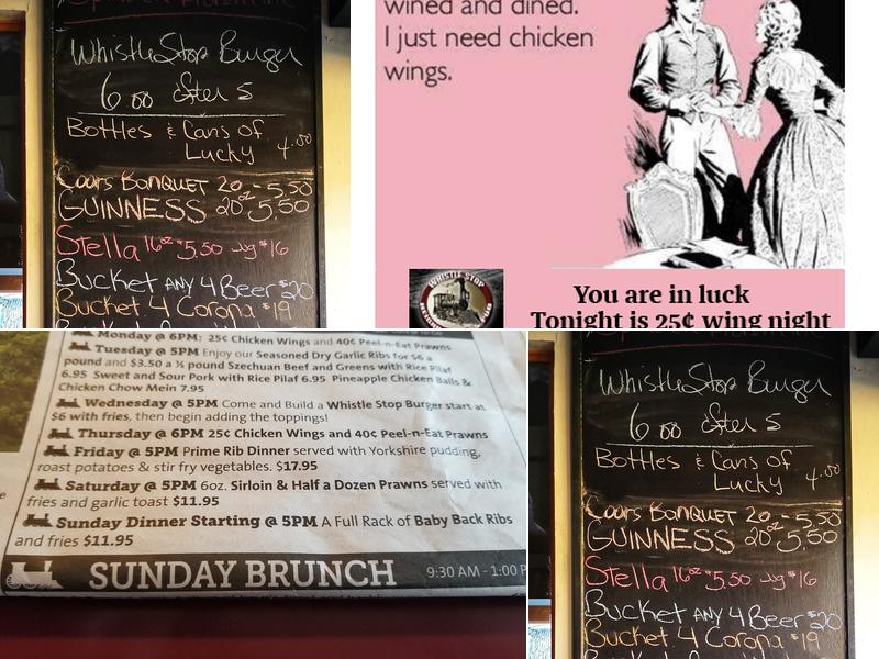 Whistle Stop Neighbourhood Pub Menu