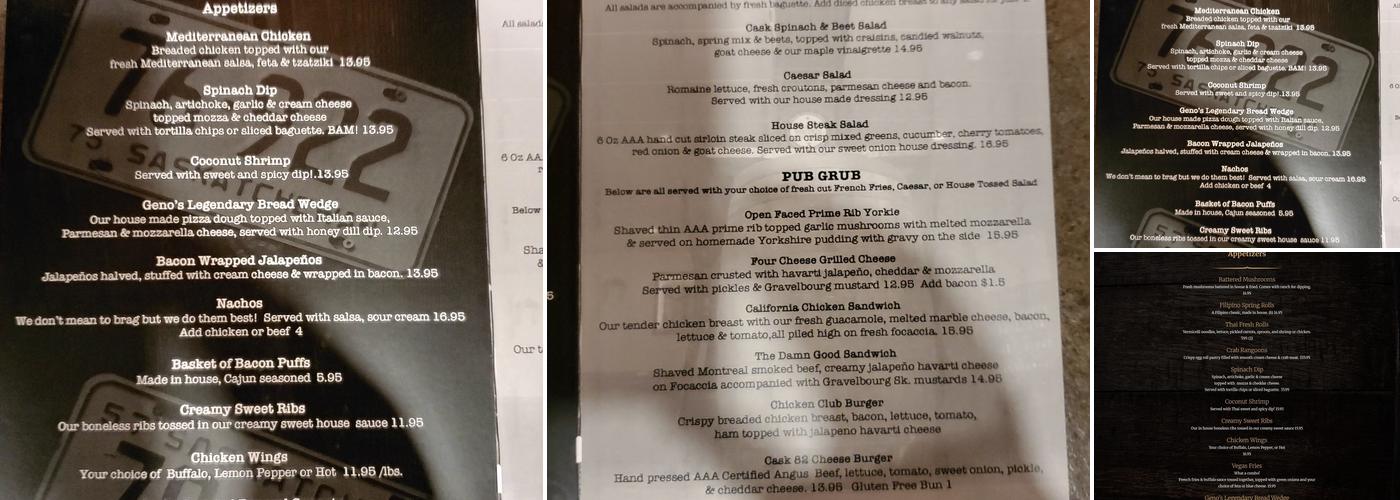 Cask82 Menu