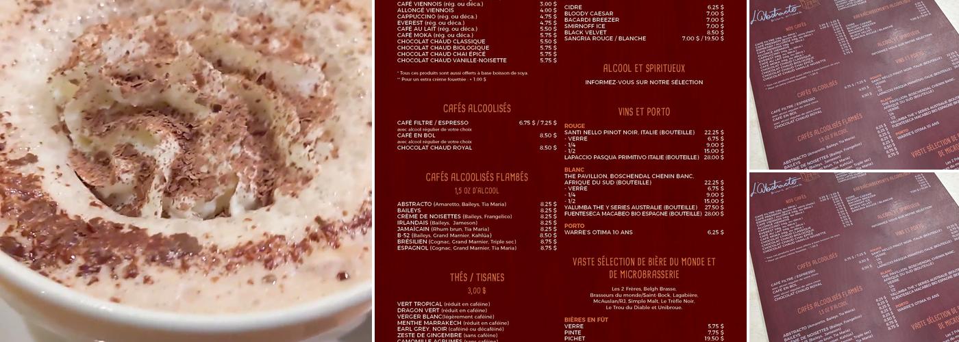 café-bar L'Abstracto Menu