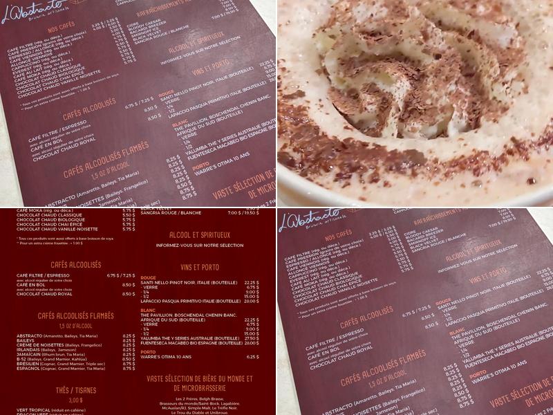 café-bar L'Abstracto Menu