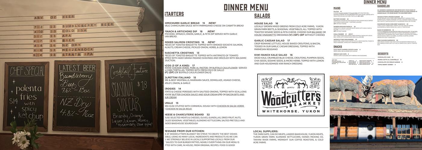 Woodcutter's Blanket - Bar & Brewery Menu
