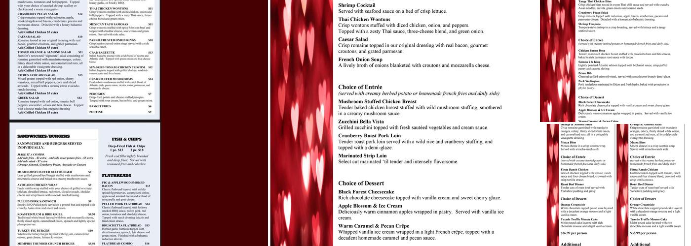 Jennifer's Menu