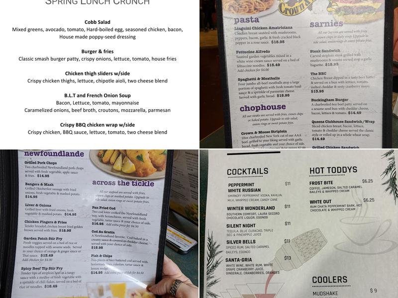 Crown & Moose Menu