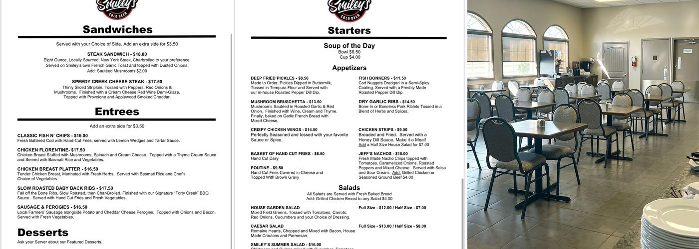 Smiley's Bar & Grill Menu