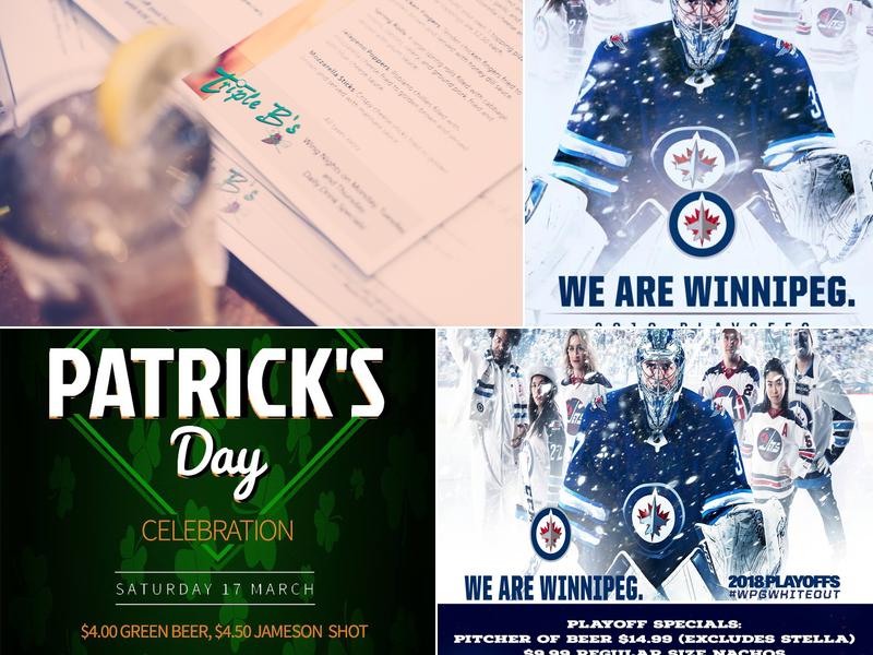 Triple B's - Restaurant, Bar & Billiards Menu