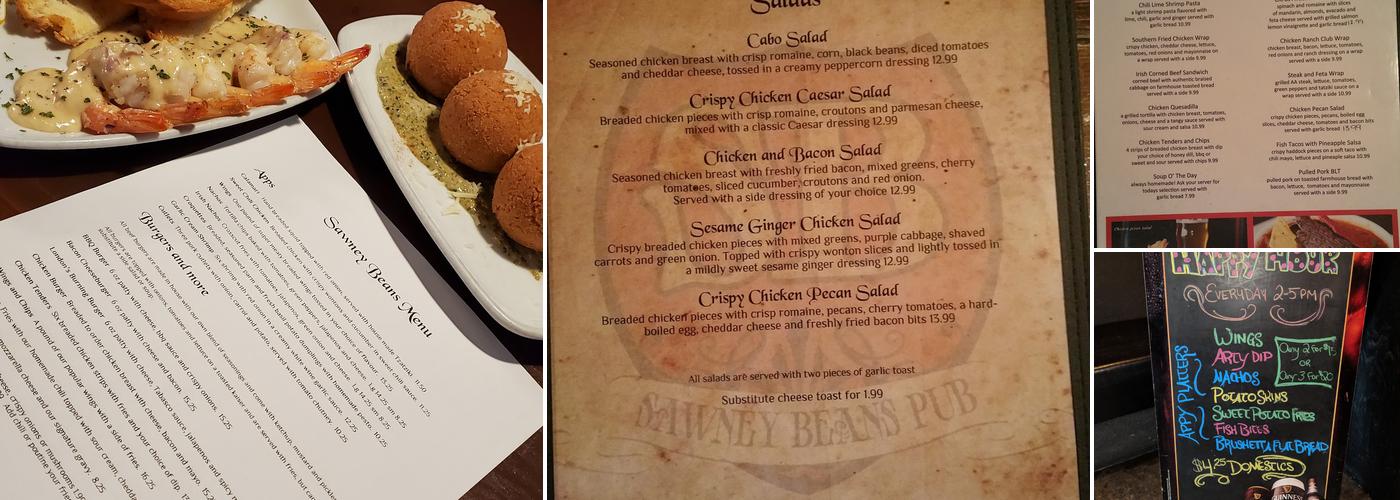 Sawney Bean's Menu