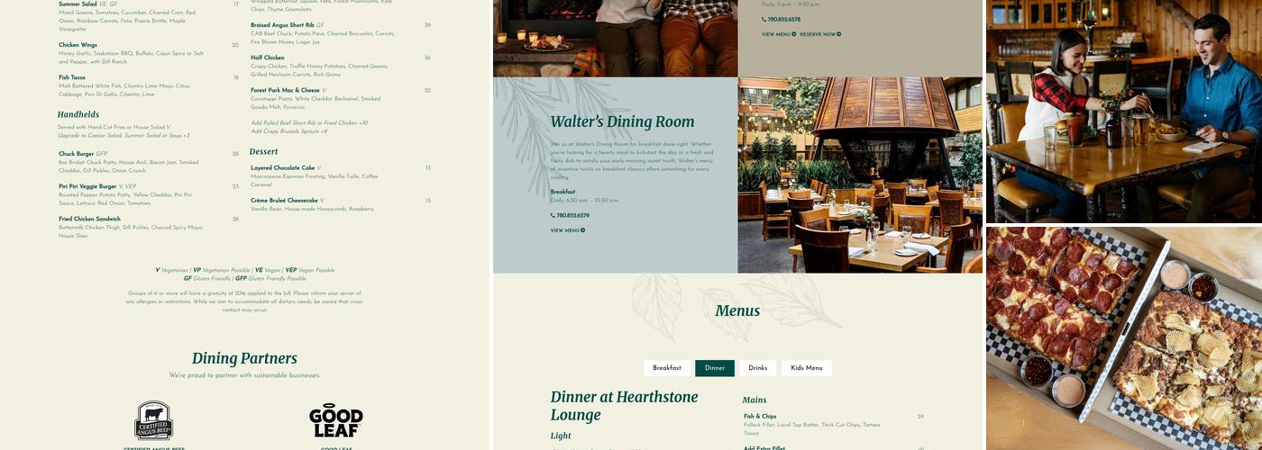 Hearthstone Lounge Menu