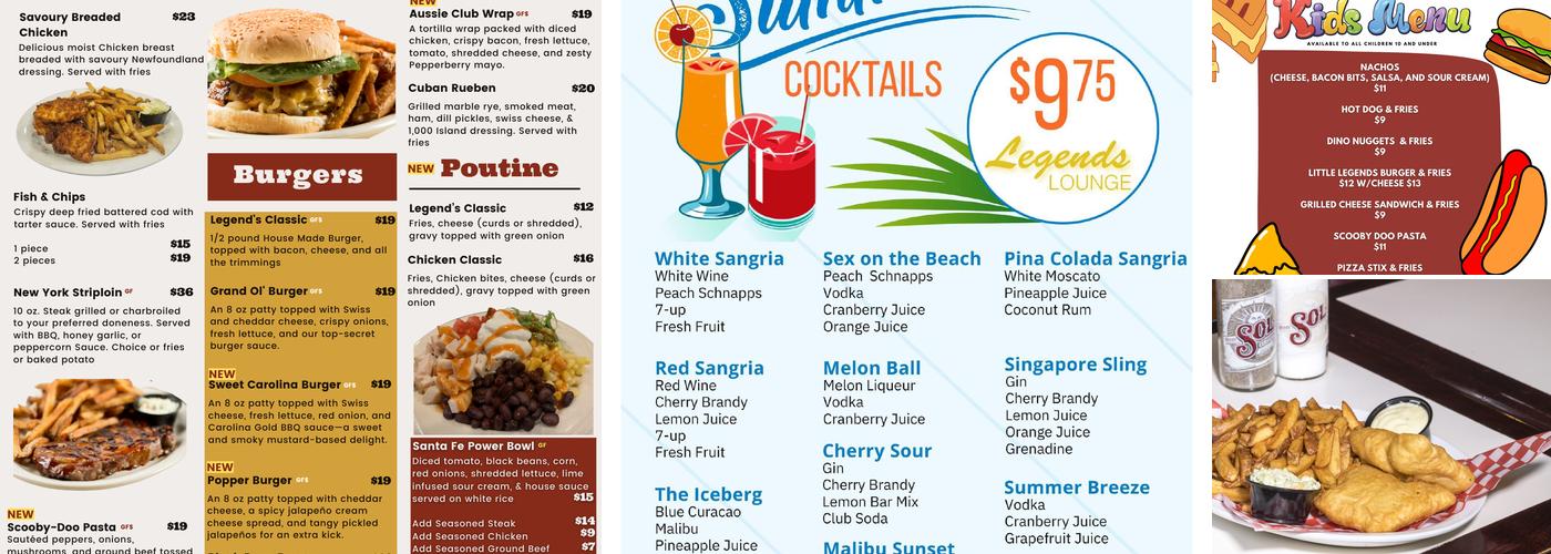 Legends Lounge & Grill Menu