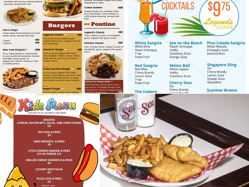 Legends Lounge & Grill Menu