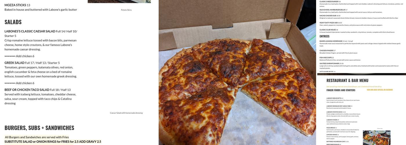 LaBone's Kitchen & Bar Menu