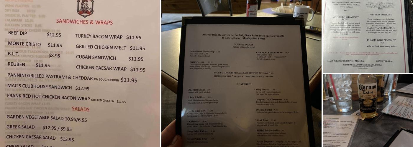 Jolly Mac's Pub & Liquor Store Menu