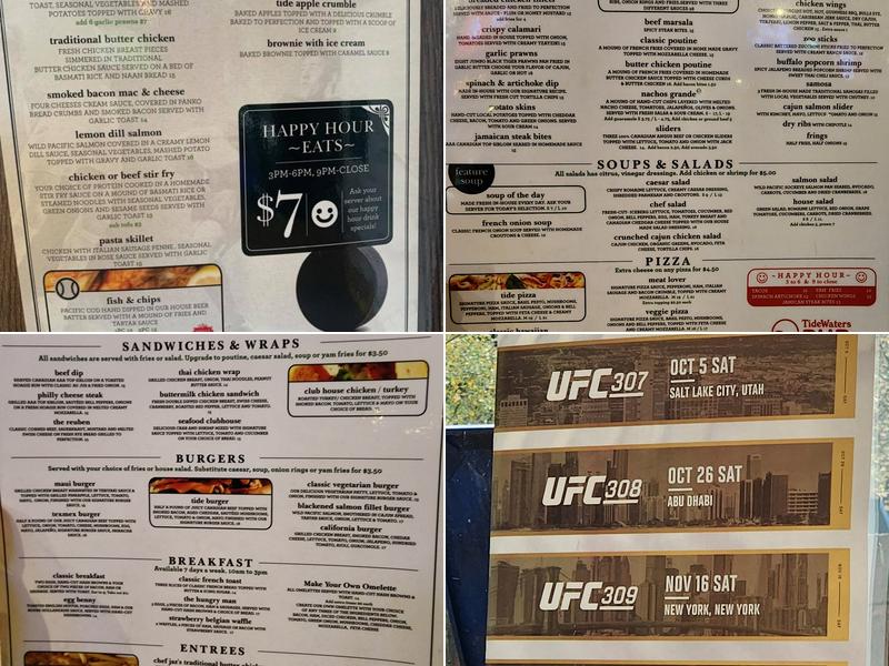 Tidewaters Pub Menu