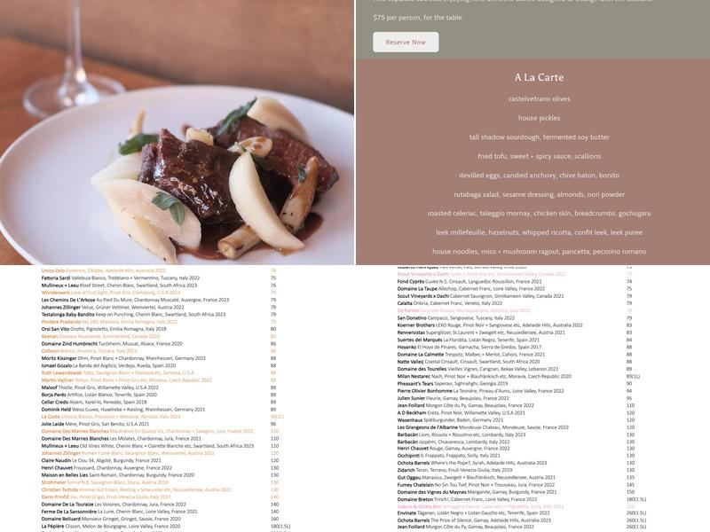 Dachi Vancouver Menu