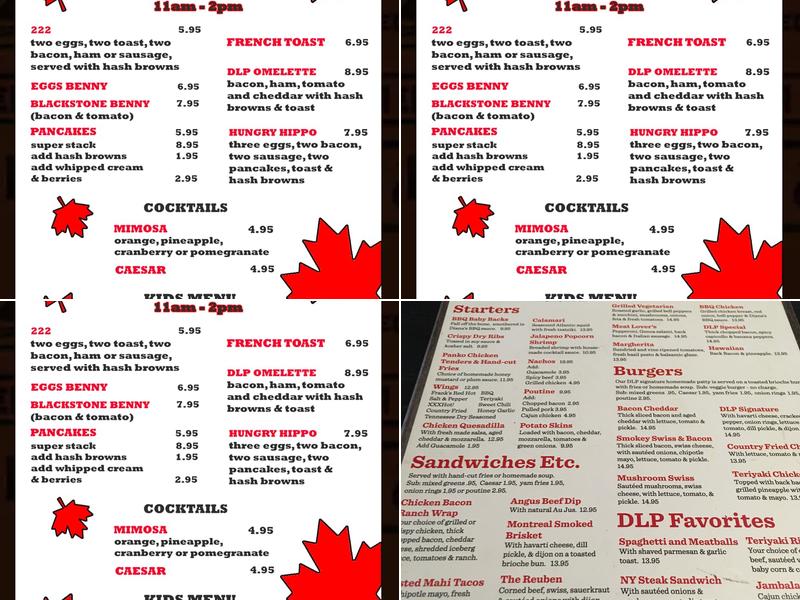 Delta Lion Pub Menu