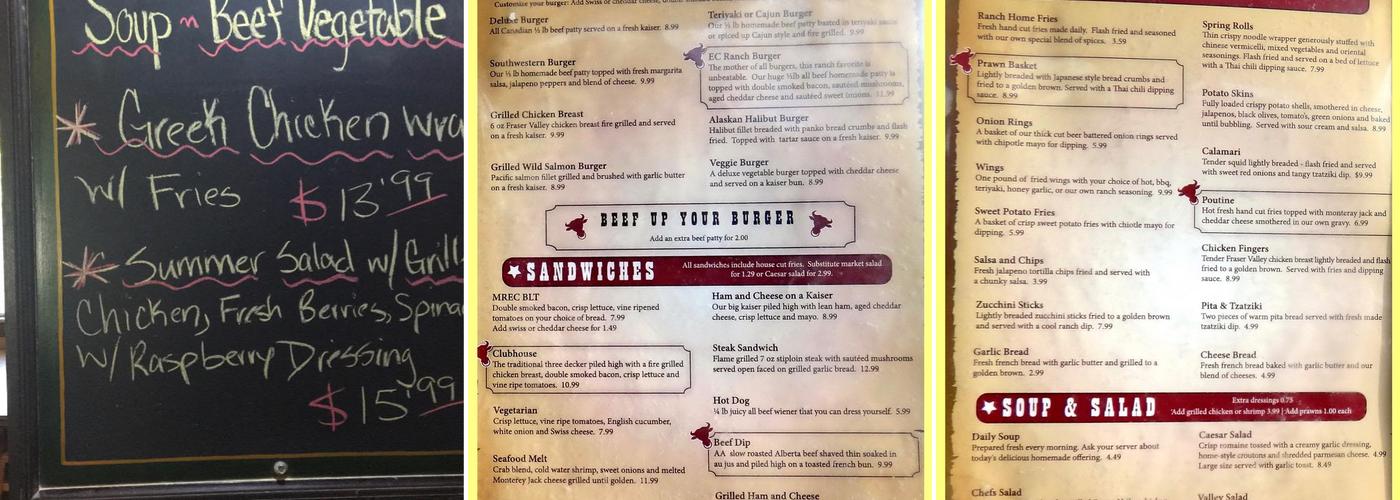 Ranch Pub & Grill Menu