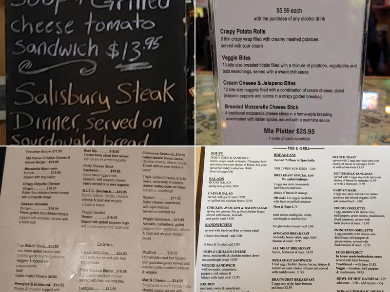 The Princeton Pub & Grill Menu