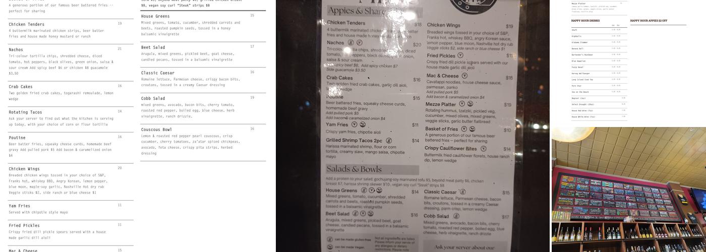 Garrick's Head Pub Menu