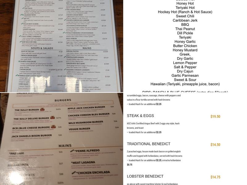 Sullivan Pub Menu