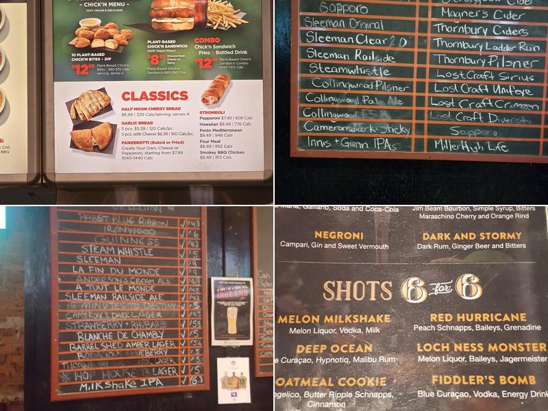 Fiddler's Pour House Menu