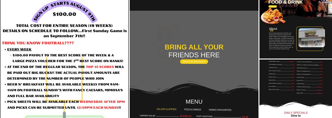 Handlebar Hanks Roadhouse Menu