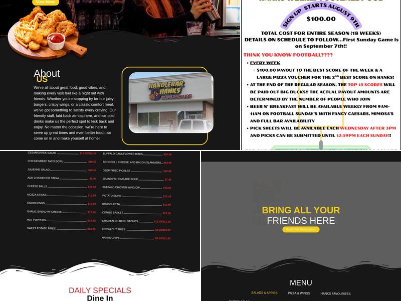 Handlebar Hanks Roadhouse Menu