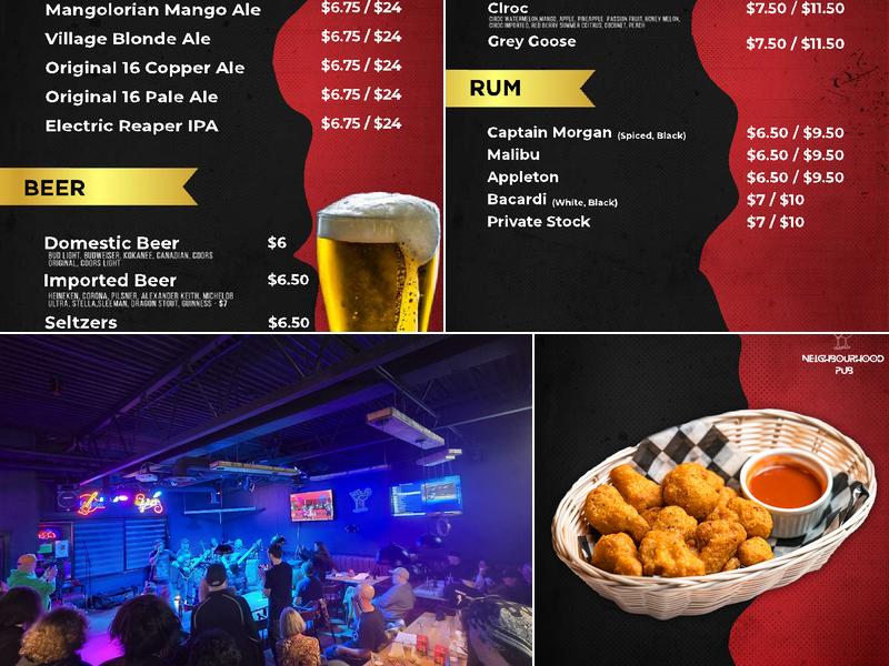 NEIGHBOURHOOD PUB Menu