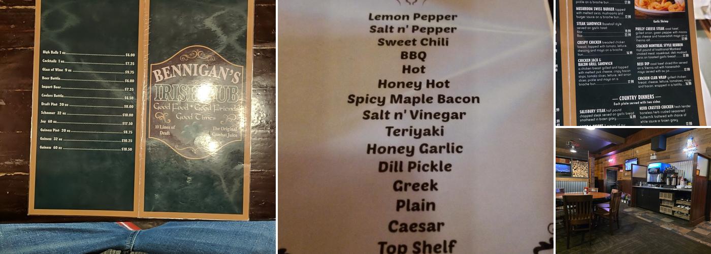 Bennigan's Irish Pub Menu