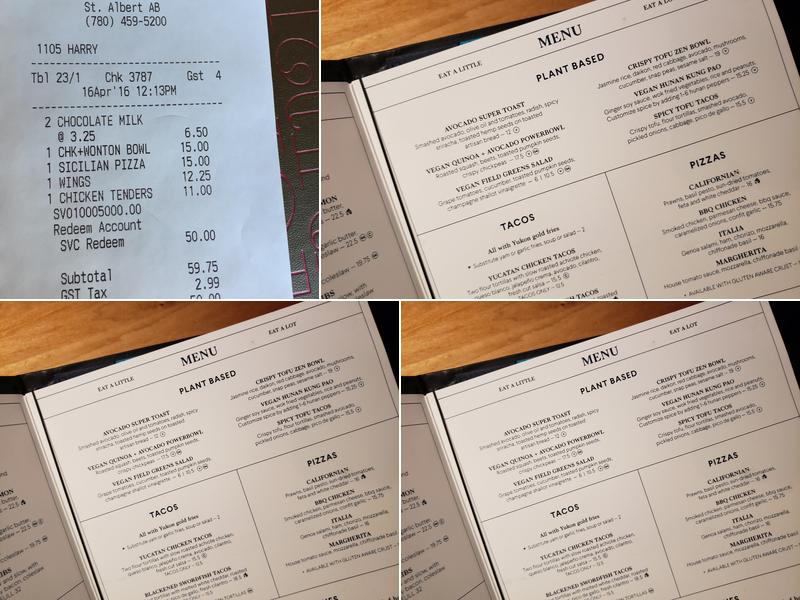 Earls Kitchen + Bar Menu