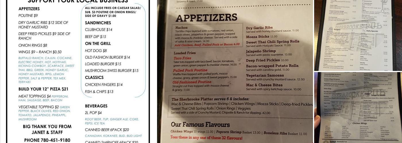 Sherbrooke Pub Menu