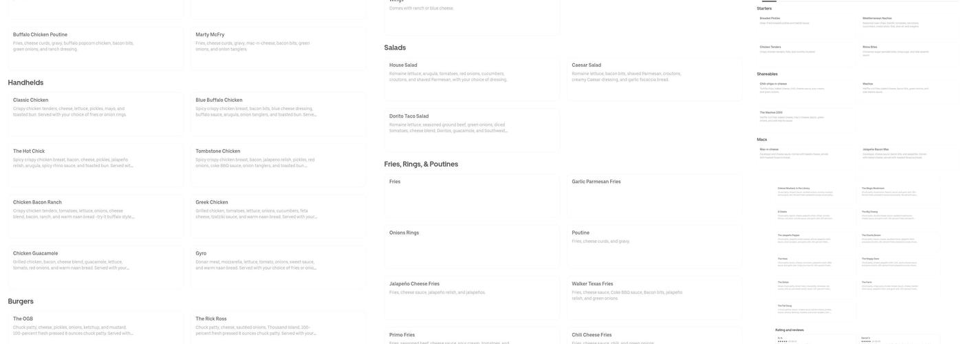 The Thirsty Rhino Menu