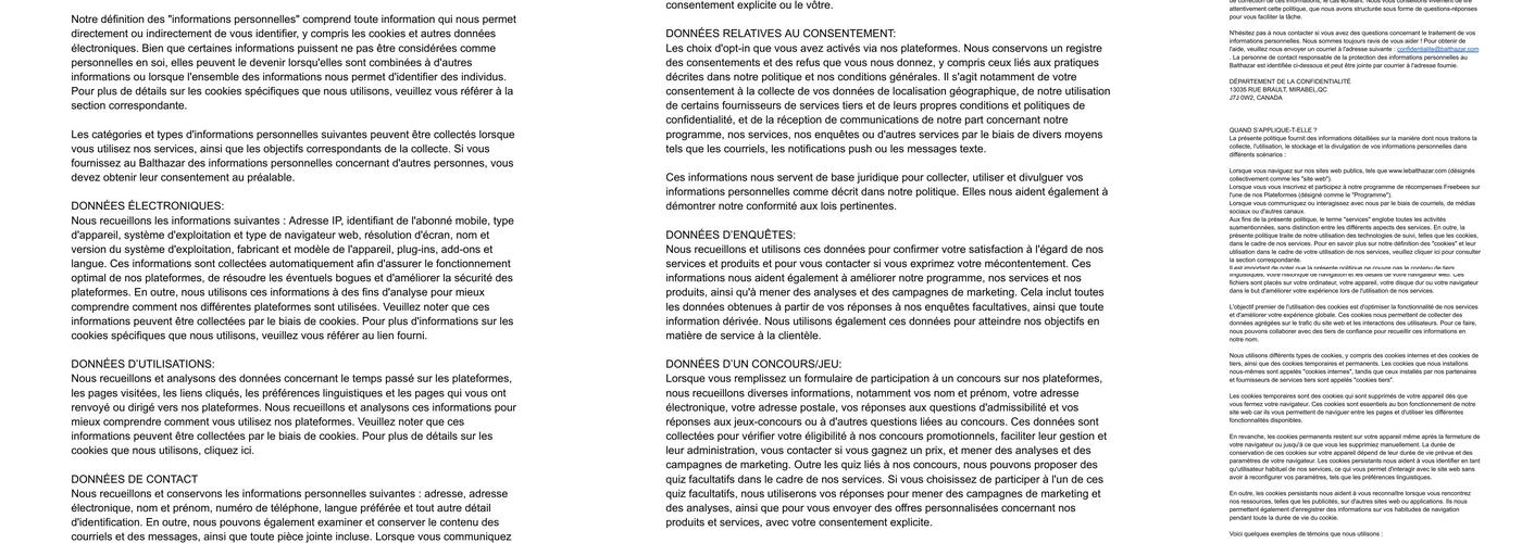 Le Balthazar Centropolis Menu