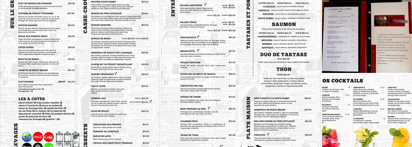 Le White Rabbit Menu