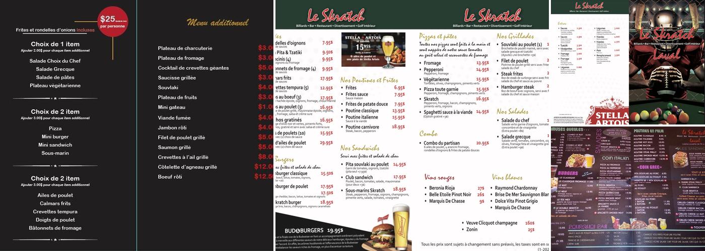Le Skratch Laval Menu