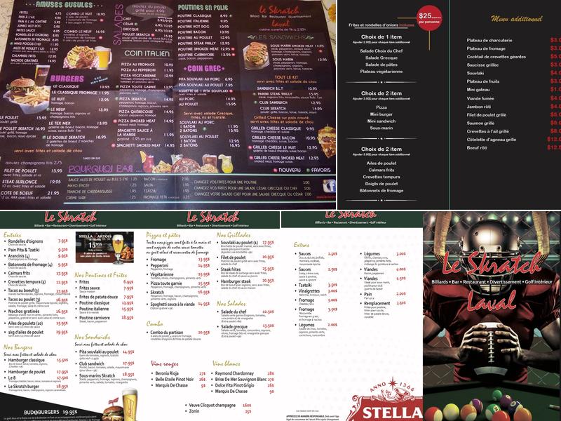 Le Skratch Laval Menu
