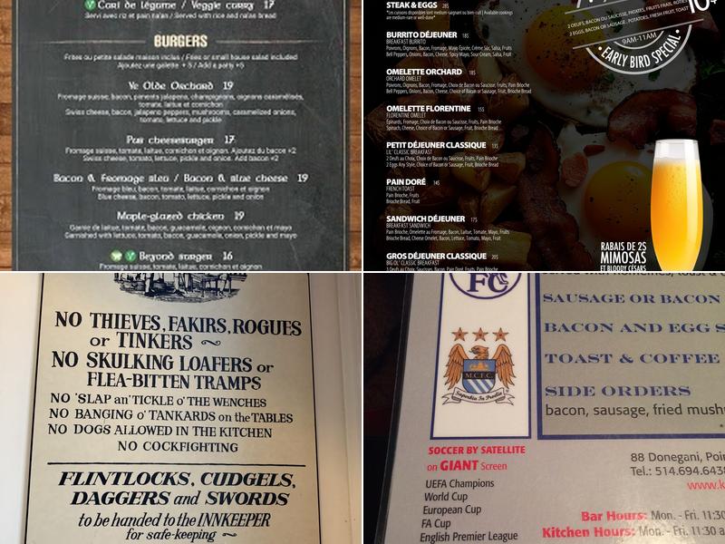 Kellys Orchard Menu