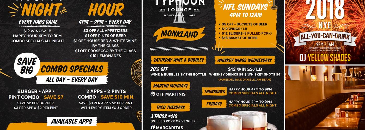 Typhoon Lounge Menu