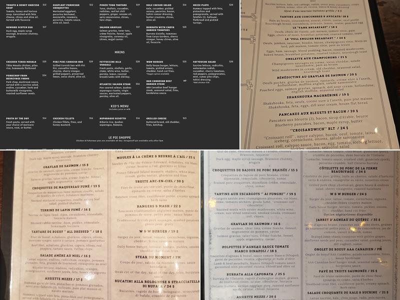 Pub Wolf & Workman Menu