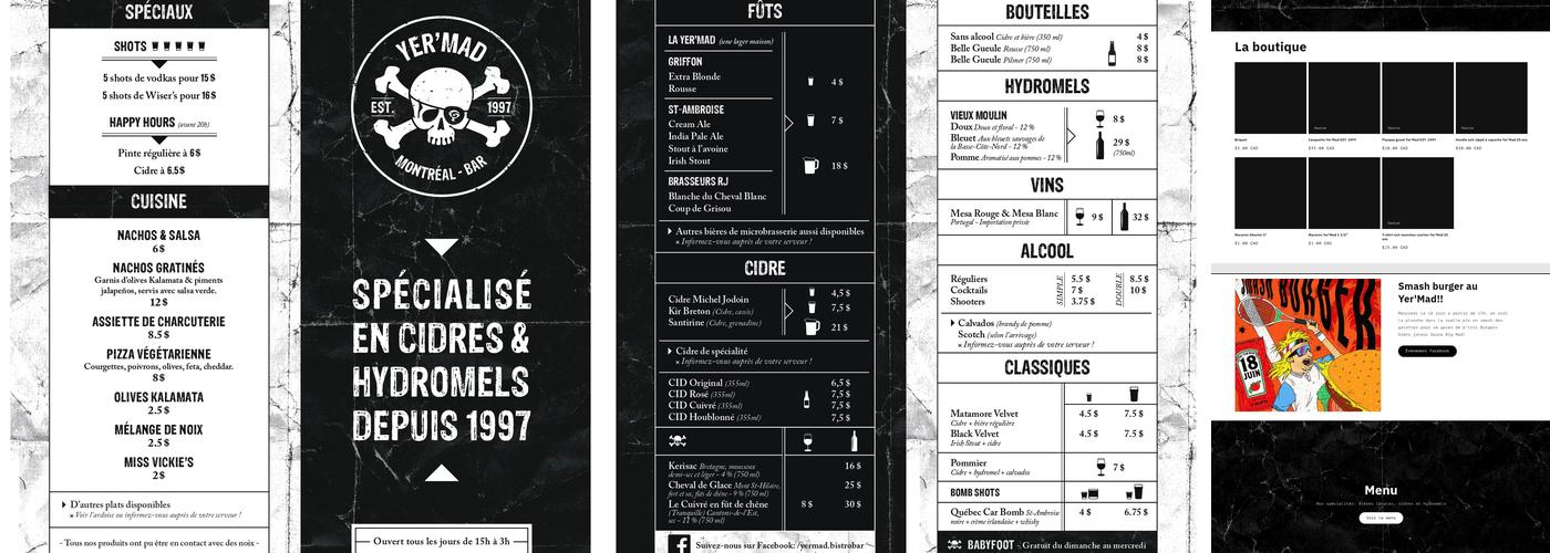Yer'Mad Bistro Bar Menu